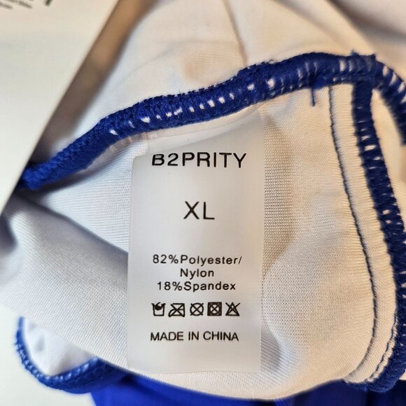 B2prity Womens One Piece Swimsuit Ruffle Cutout Bathing Suit XL Blue Beach Pool - Picture 10 of 10